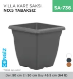 VİLLA KARE SAKSI NO:5  TABAKSIZ (64 LT)
