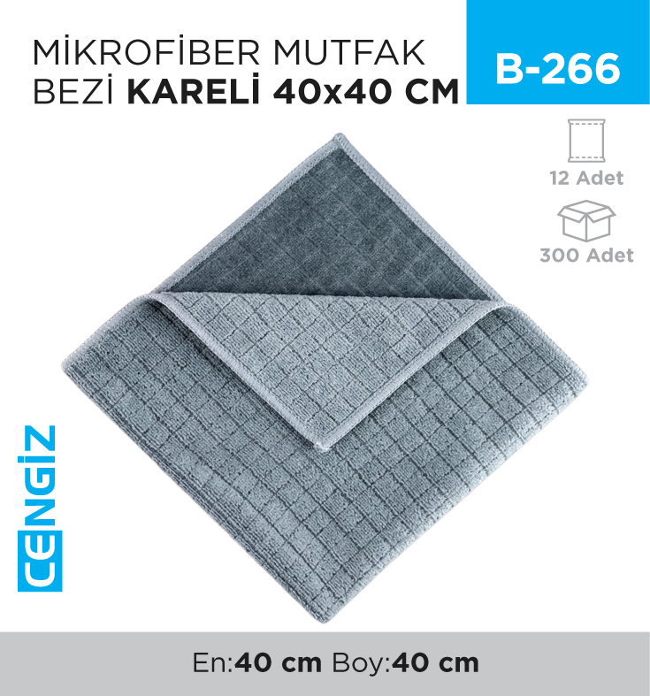MİKROFİBER MUTFAK BEZİ KARELİ 40*40 (RND 17)