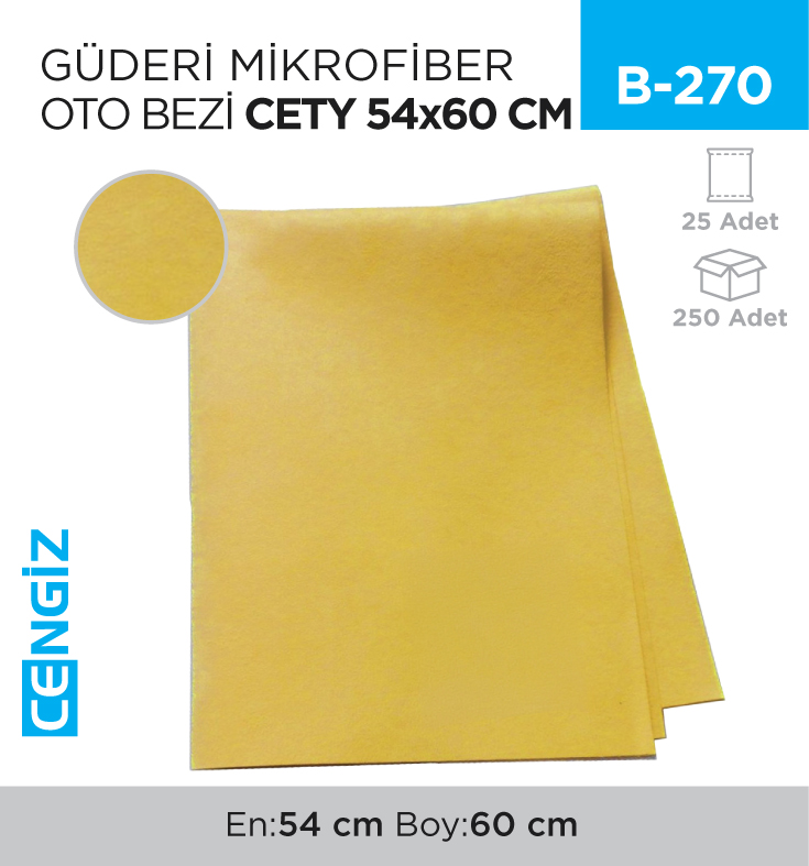 GÜDERİ MİKROFİBER OTO BEZİ CETY 54*60CM (RND3444)