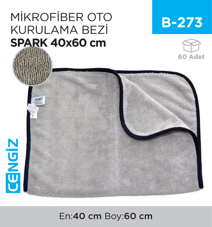 MİKROFİBER OTO KURULAMA BEZİ SPARK 40*60 (M2315)