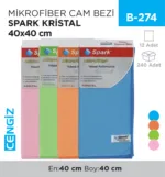 MİKROFİBER CAM BEZİ SPARK KRİSTAL 40*40 (MC5540)