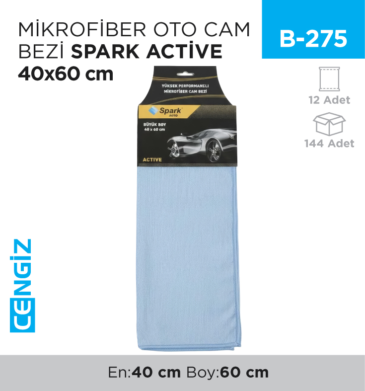 MİKROFİBER OTO CAM BEZİ SPARK ACTİVE 40*60 (MC5560)