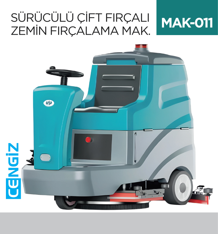 SÜRÜCÜLÜ ÇİFT FIRÇALI ZEMİN FIRÇALAMA MAKİNESI  (UTP714)