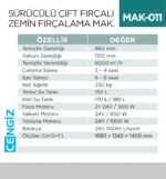 SÜRÜCÜLÜ ÇİFT FIRÇALI ZEMİN FIRÇALAMA MAKİNESI  (UTP714)
