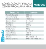 SÜRÜCÜLÜ ÇİFT FIRÇALI ZEMİN FIRÇALAMA MAKİNESI  (UTP710B)