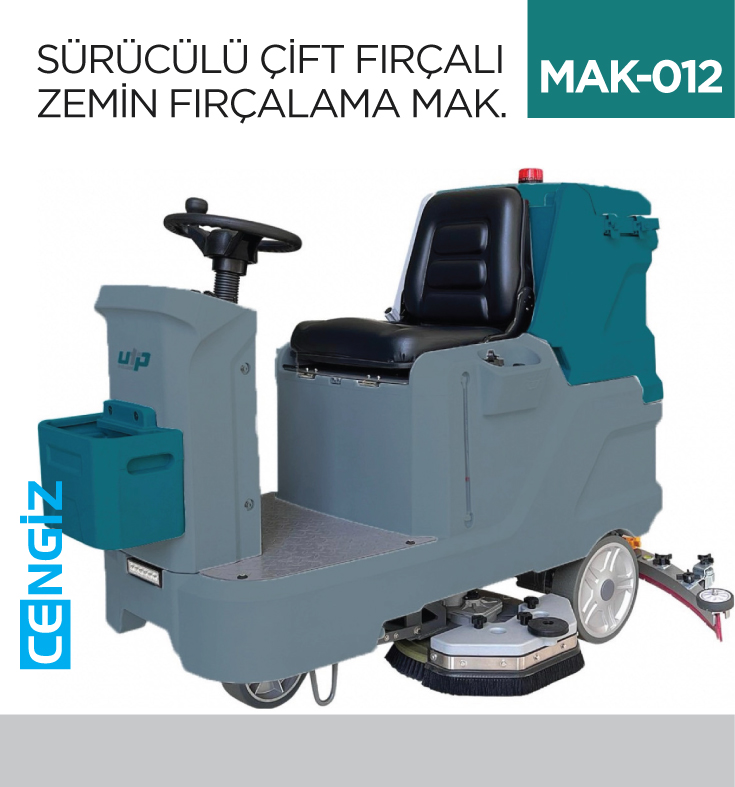 SÜRÜCÜLÜ ÇİFT FIRÇALI ZEMİN FIRÇALAMA MAKİNESI  (UTP710B)