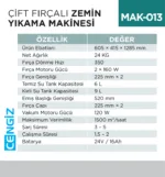ÇİFT FIRÇALI ZEMİN YIKAMA MAKİNESI  (UTP730B)