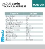 AKÜLÜ  ZEMİN YIKAMA MAKİNESI  (UTP731B)