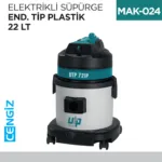 ELEKTRİKLİ SÜPÜRGE END.TİP  PLASTİK 22 LT (UTP721P)