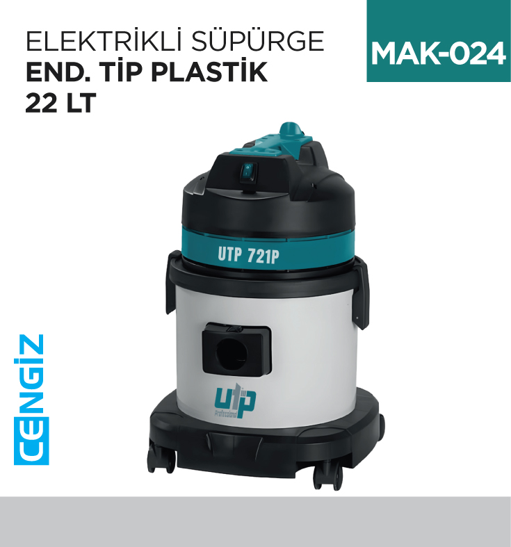 ELEKTRİKLİ SÜPÜRGE END.TİP  PLASTİK 22 LT (UTP721P)