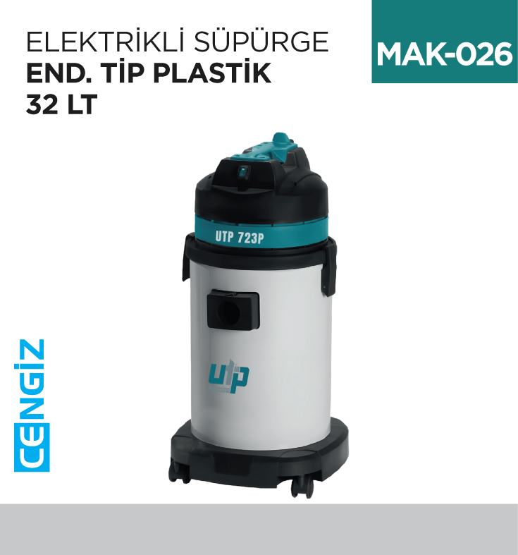 ELEKTRİKLİ SÜPÜRGE END.TİP PLASTİK 32 LT (UTP723P)