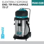 ELEKTRİKLİ SÜPÜRGE END.TİP PASLANMAZ 72 LT (UTP725C)