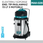 ELEKTRİKLİ SÜPÜRGE END.TİP PASLAMAZ 72 LT 3 MOTORLU  (UTP726C)