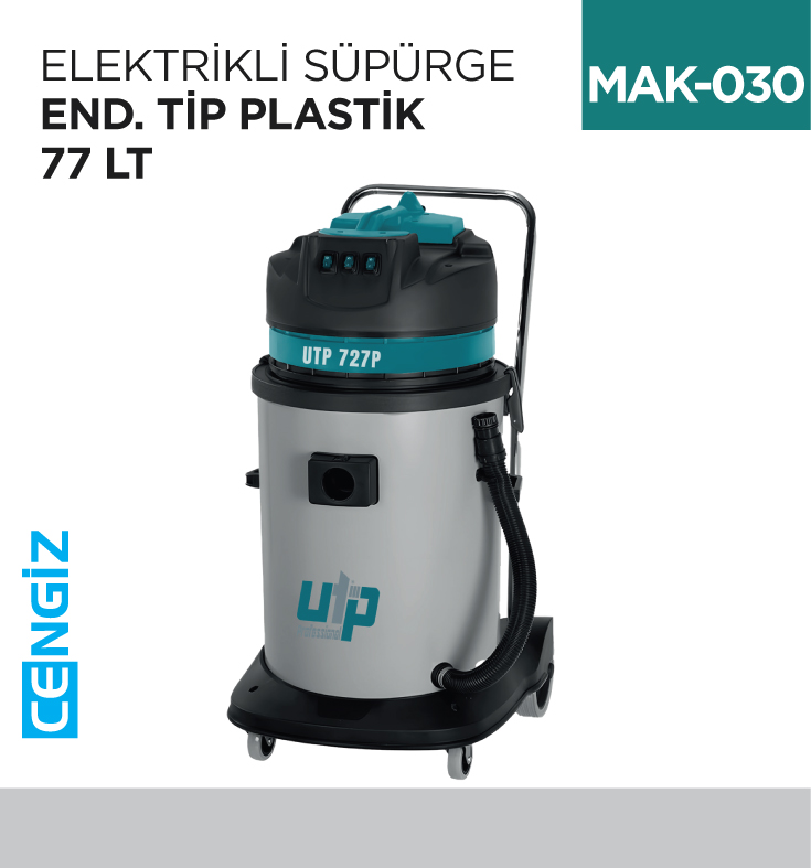 ELEKTRİKLİ SÜPÜRGE END.TİP PLASTİK 77 LT  (UTP727P)