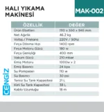 HALI YIKAMA MAKİNESI (UTP701E)