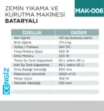 ZEMİN YIKAMA VE KURUTMA MAK.BATARYALI (UTP706B)