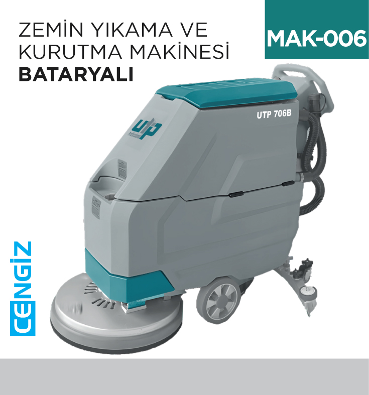 ZEMİN YIKAMA VE KURUTMA MAK.BATARYALI (UTP706B)