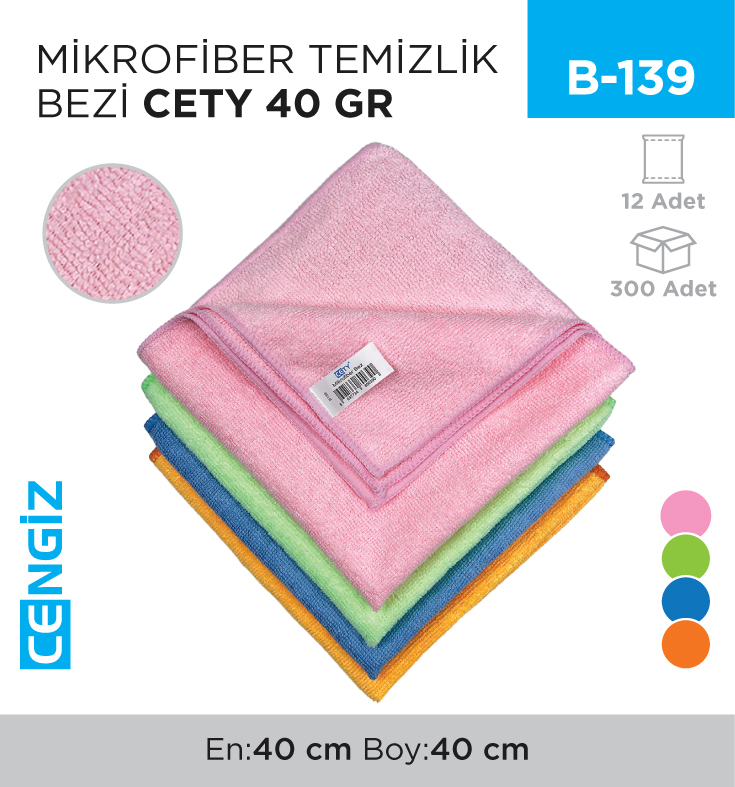 MİKROFİBER TEMİZLİK BEZİ CETY 40 GR (RND 10)