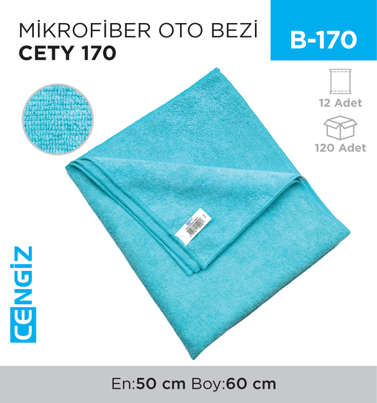 MİKROFİBER OTO BEZİ CETY 170 (RND-09)