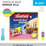 TEMİZLİK BEZİ SİMPAK 9LU (2589)