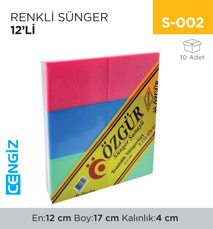 RENKLİ SÜNGER 12Lİ (185)