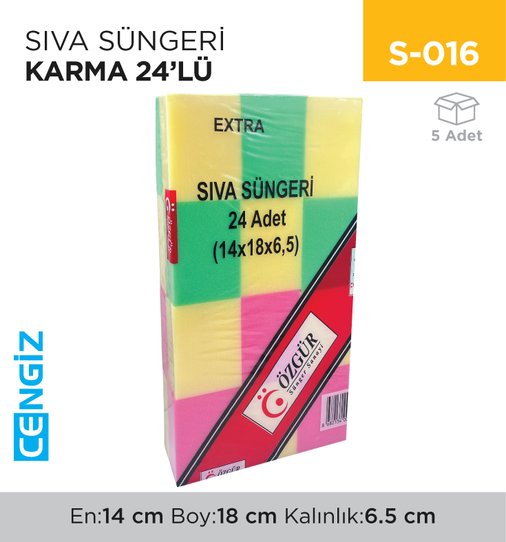 SIVA SÜNGERİ KARMA 24LÜ (147/18)