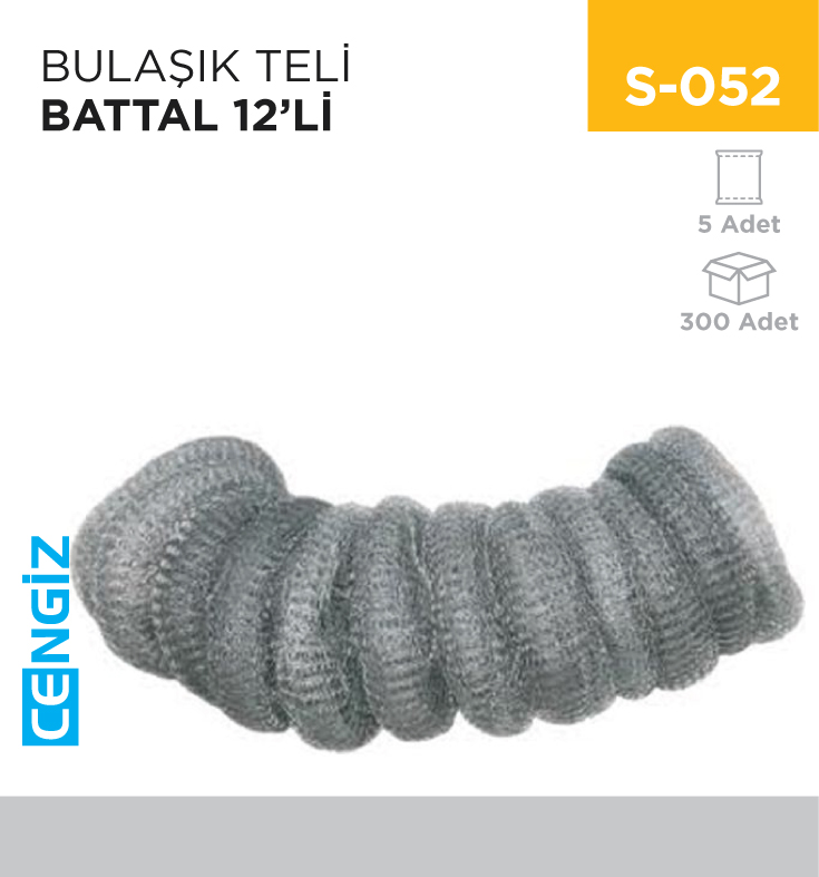 BULAŞIK TELİ BATTAL 12Lİ
