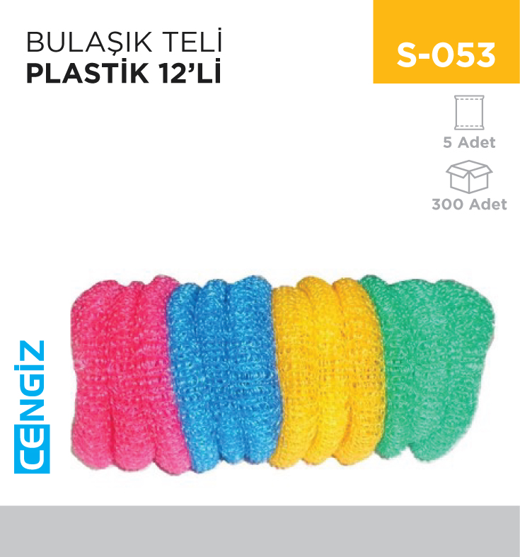 BULAŞIK TELİ PLASTİK 12Lİ