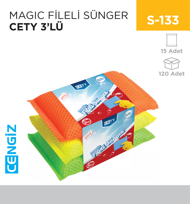 MAGİC FİLELİ SÜNGER CETY 3LÜ