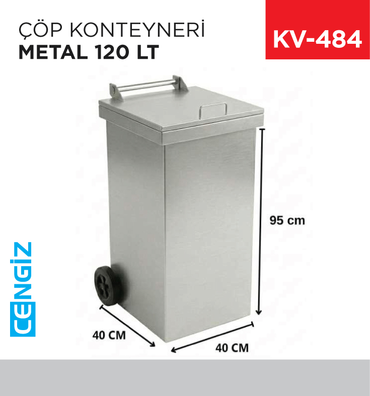 ÇÖP KONTEYNERİ METAL 120 LT (7435)