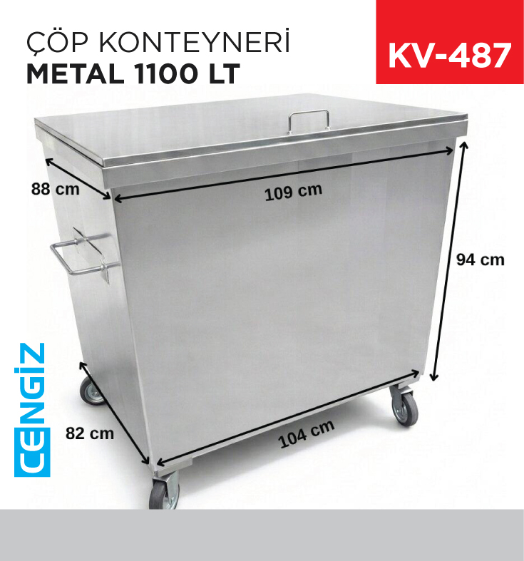 ÇÖP KONTEYNERİ METAL 1100 LT(7651)