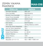 ZEMİN YIKAMA MAKİNESI  (UTP733B)