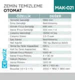 ZEMİN TEMİZLEME OTOMAT (UTP738B)