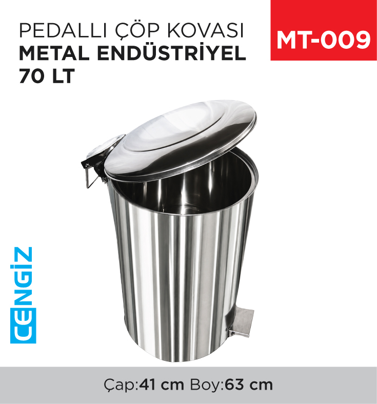 PEDALLI ÇÖP KOVASI METAL 70 LT (1012)(434)