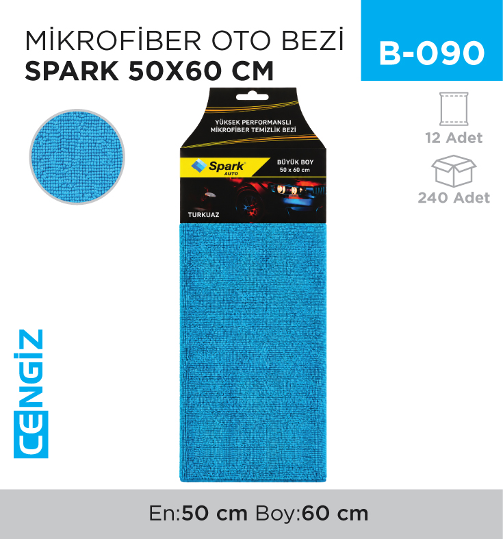 MİKROFİBER OTO BEZİ SPARK 50*60 CM (2310)