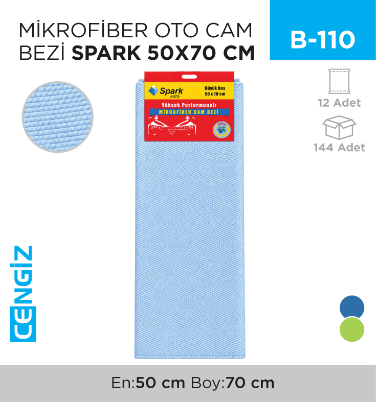MİKROFİBER OTO CAM BEZİ SPARK 50*70 (2311)