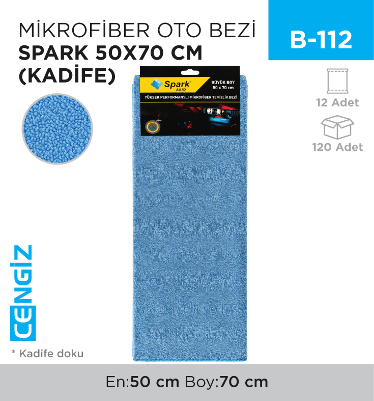 MİKROFİBER OTO BEZİ SPARK (KADİFE) (2312)