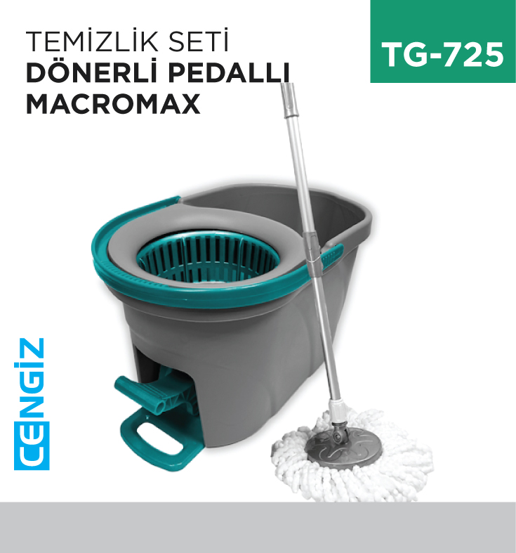 TEMİZLİK SETİ DÖNERLİ PEDALLI MACROMAX